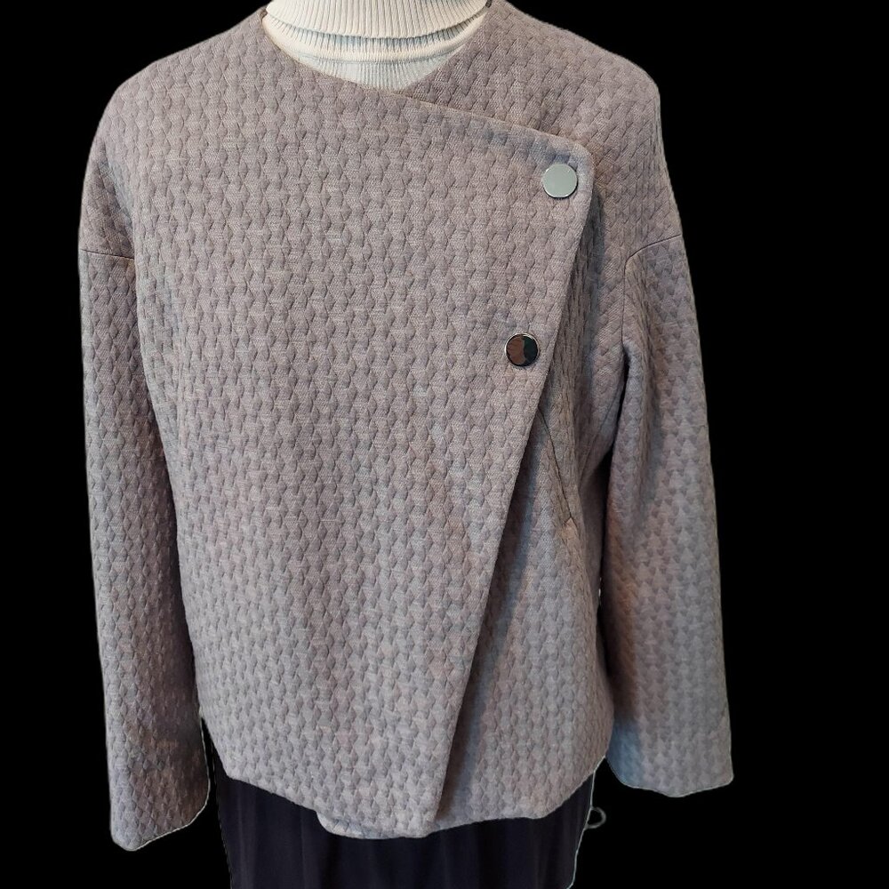 RACHEL Rachel Roy Jacket Geometric Quilted Texture. SZ M Poly, Visc, Elast Mix